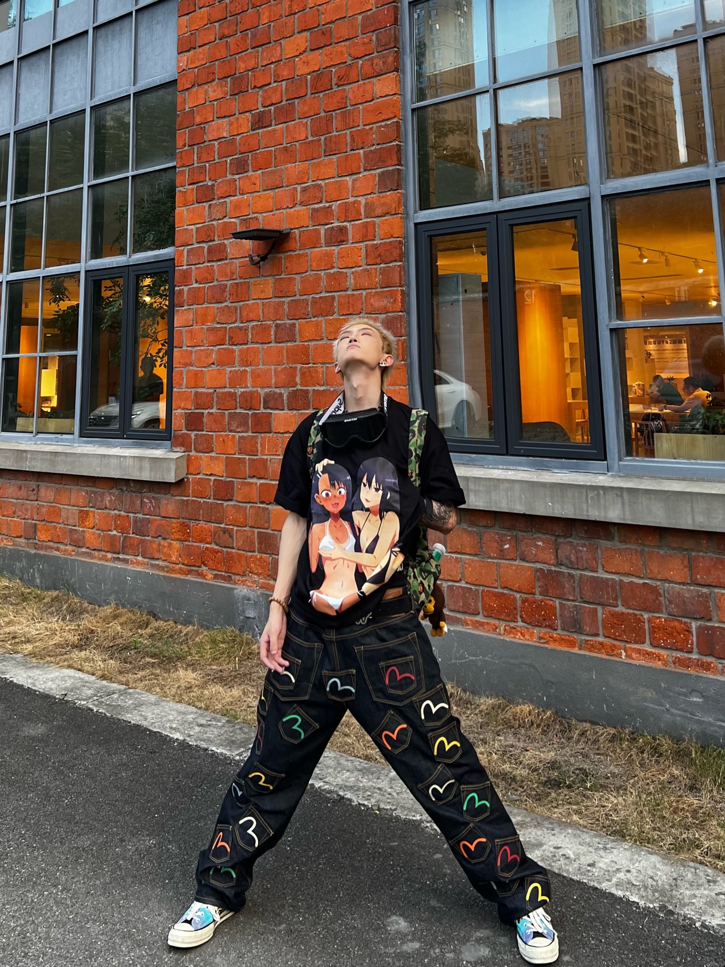 Drawabitch Nagato Hayase & Misakina Gatoro printed T-shirt