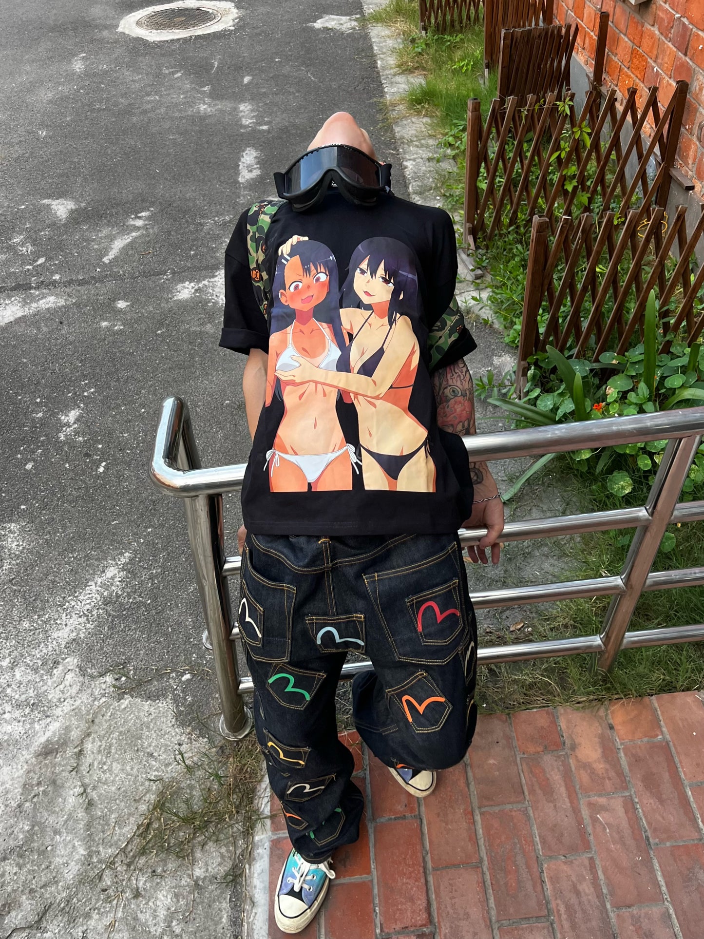 Drawabitch Nagato Hayase & Misakina Gatoro printed T-shirt